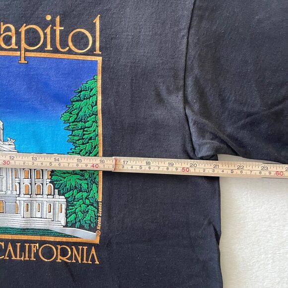 Vintage 80s Keehn Scenes State Capitol Sz L Foil Printed Rare Made In‎ USA - Picture 5 of 14